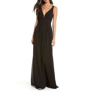 Lulus Leading Role Taupe Black Maxi Dress